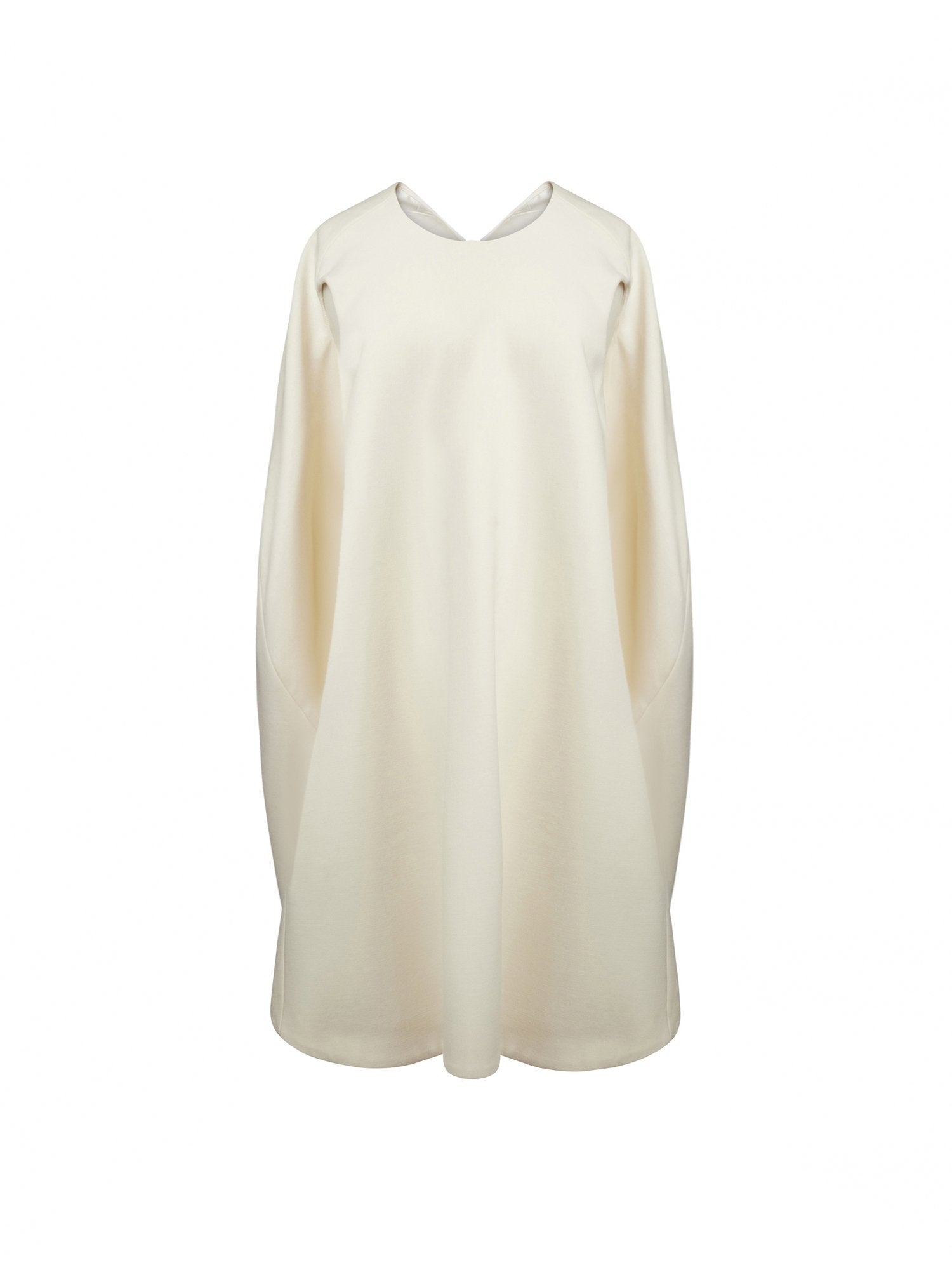 Robe cape en gabardine de laine - Naturel