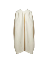 Robe cape en gabardine de laine - Naturel