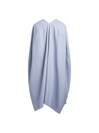 Robe cape gabardine en laine - Bleu Clair