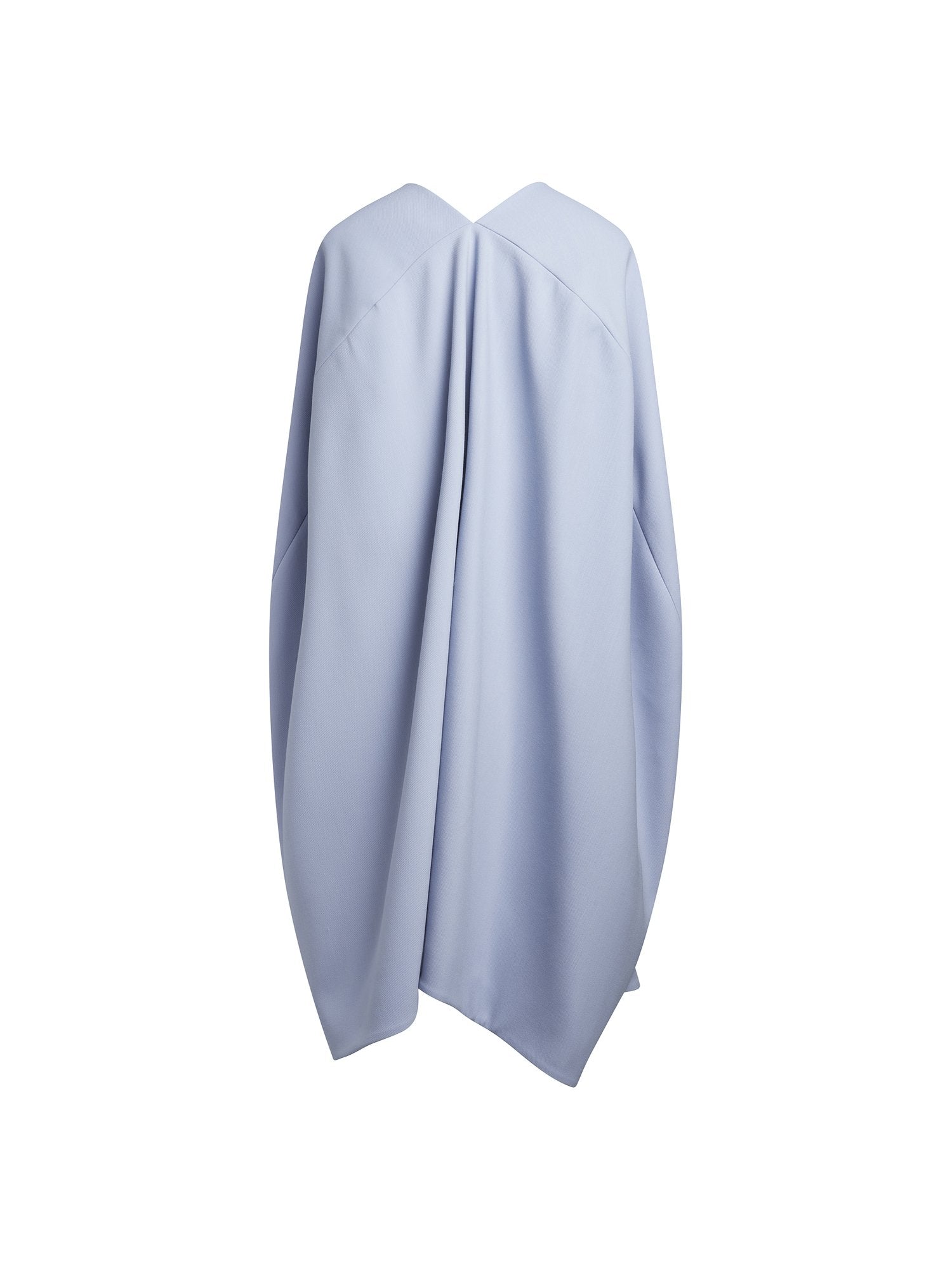 Robe cape gabardine en laine - Bleu Clair