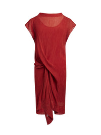 Robe drapée en crepon - Rouille