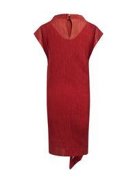 Robe drapée en crepon - Rouille