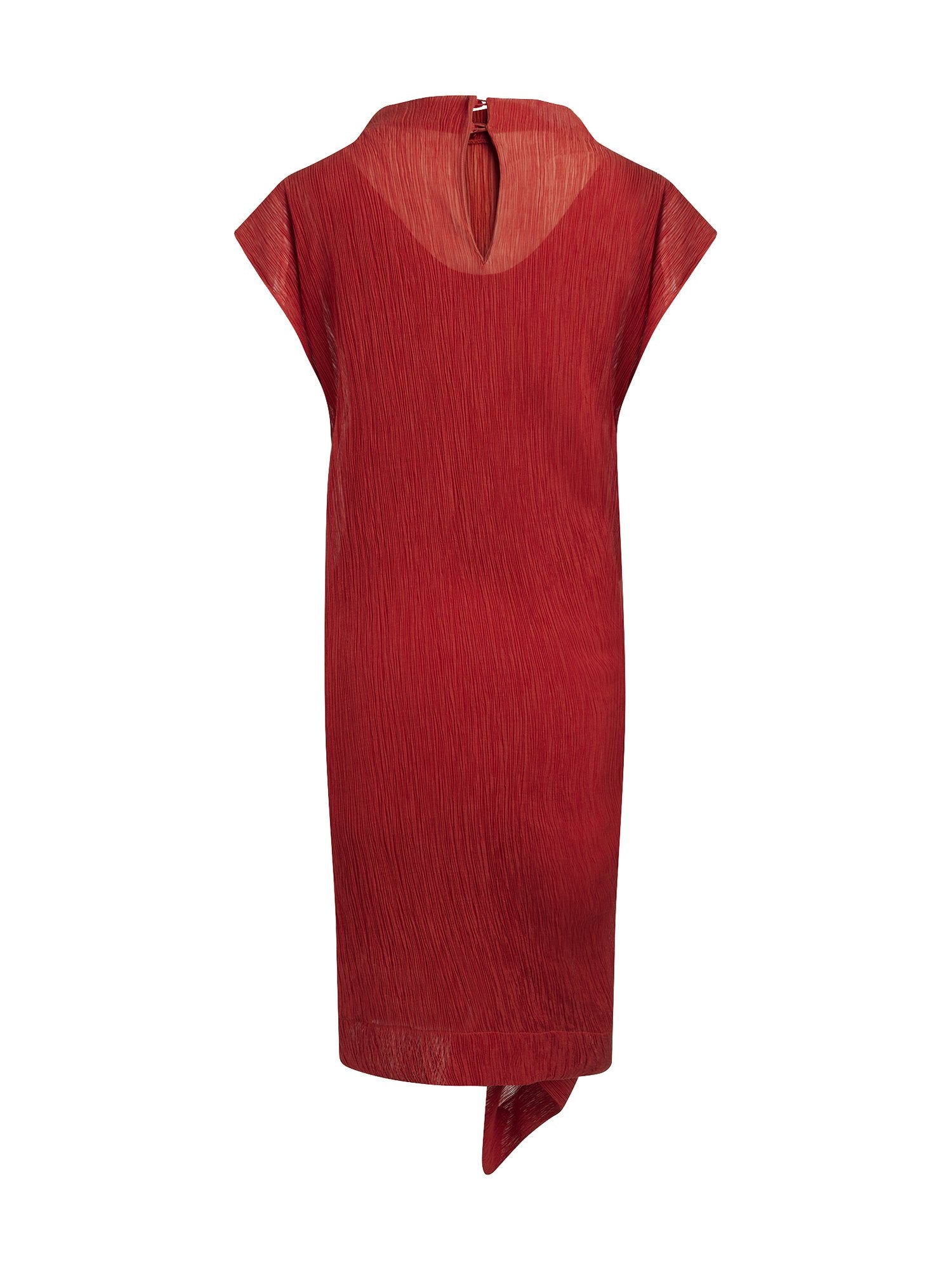 Robe drapée en crepon - Rouille