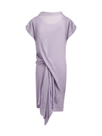 Robe drapée en crepon - Lila