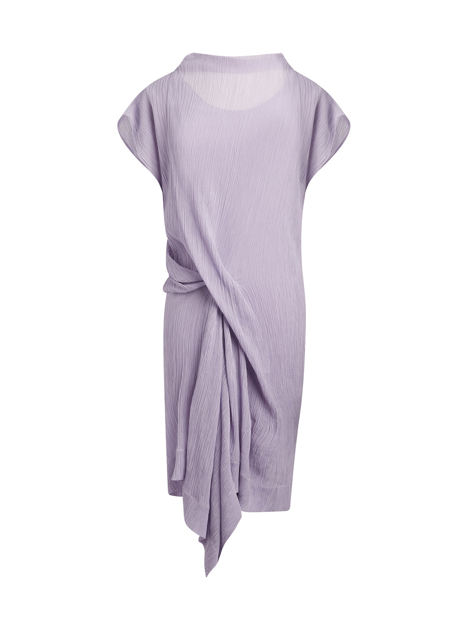 Robe drapée en crepon - Lila