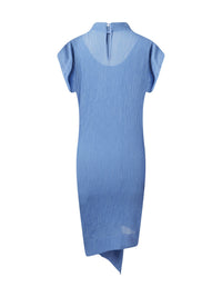 Robe drapée en crepon - Bleu