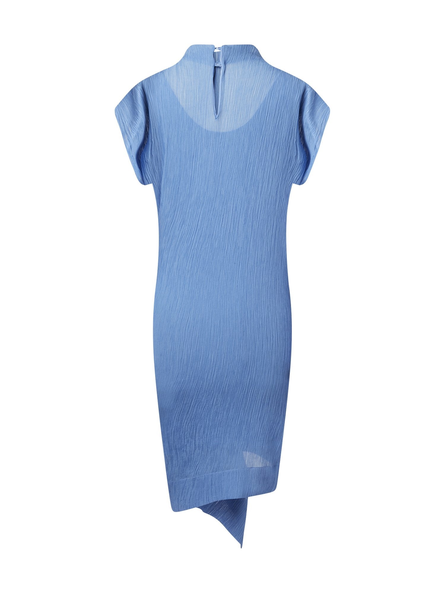 Robe drapée en crepon - Bleu