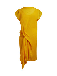 Robe drapée en crepon - Curcuma