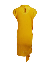 Robe drapée en crepon - Curcuma