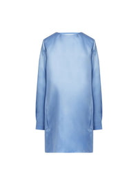 Robe courte en satin de soie - Bleu