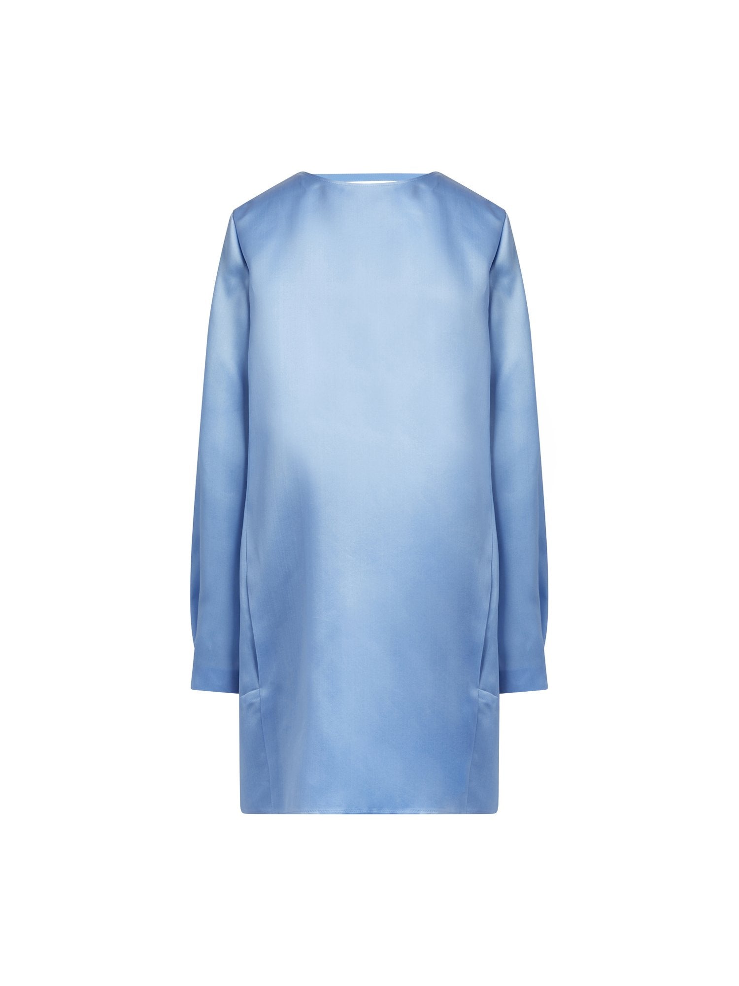 Robe courte en satin de soie - Bleu