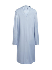 Robe manches longues gabardine - Bleu Clair