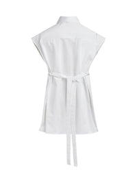 Top sans manche en popeline de coton - Blanc