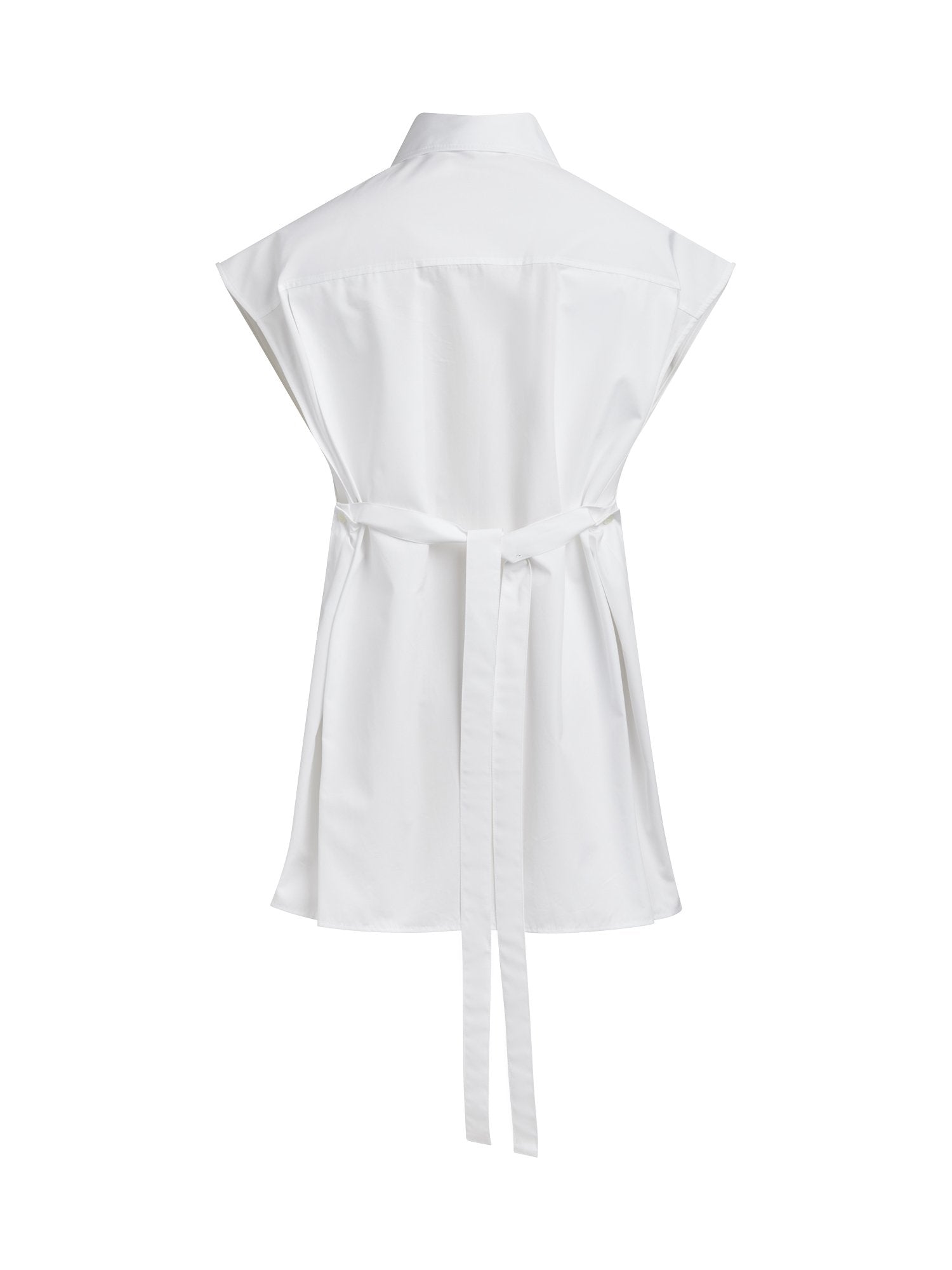 Top sans manche en popeline de coton - Blanc