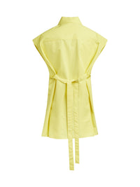Top sans manche en popeline de coton - Jaune Pâle