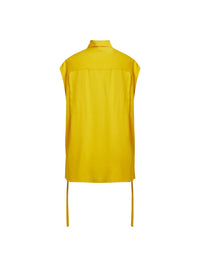 Top manches longues en crepe de soie - Curcuma