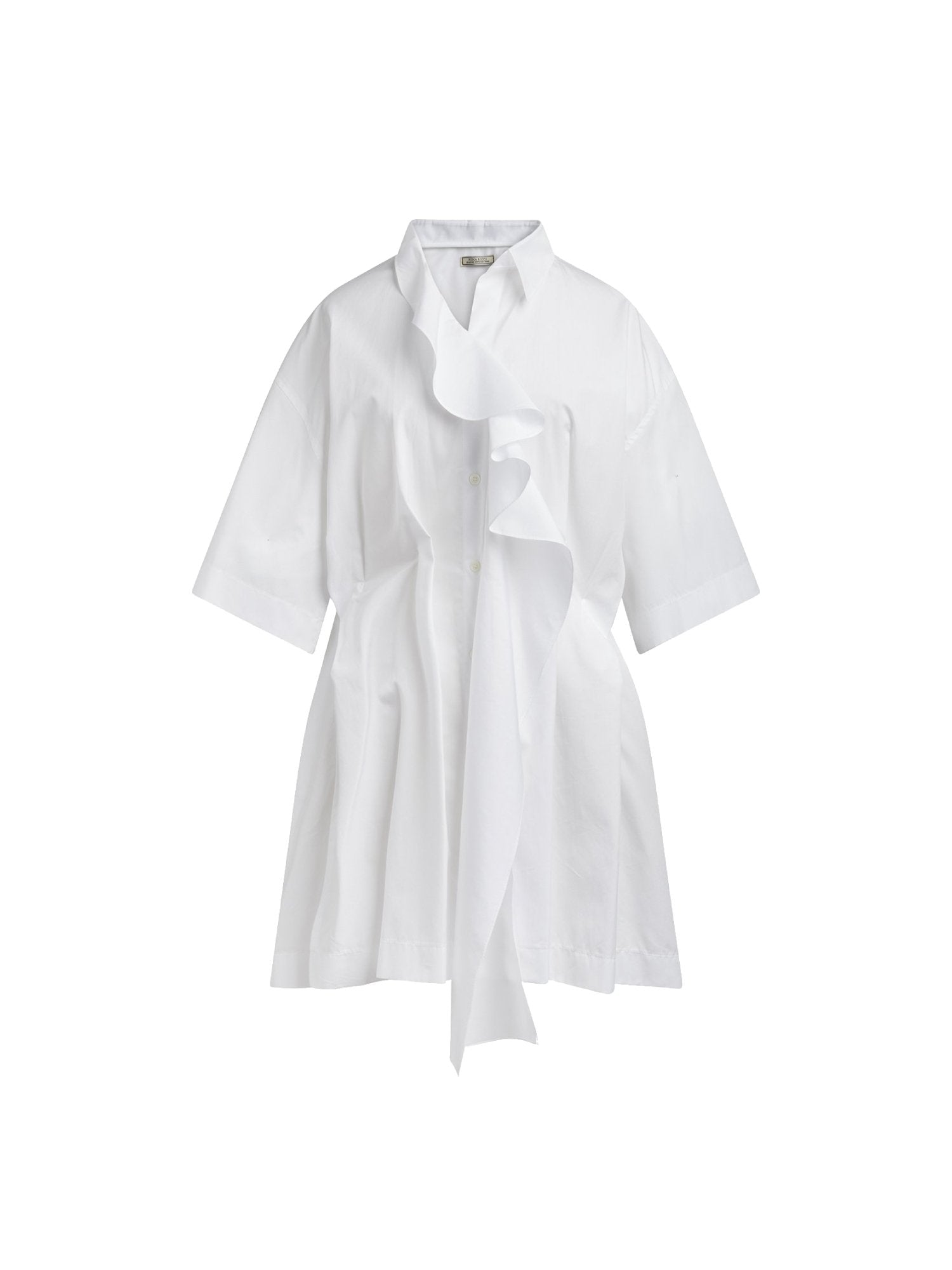 Top manches courtes en popeline de coton - Blanc