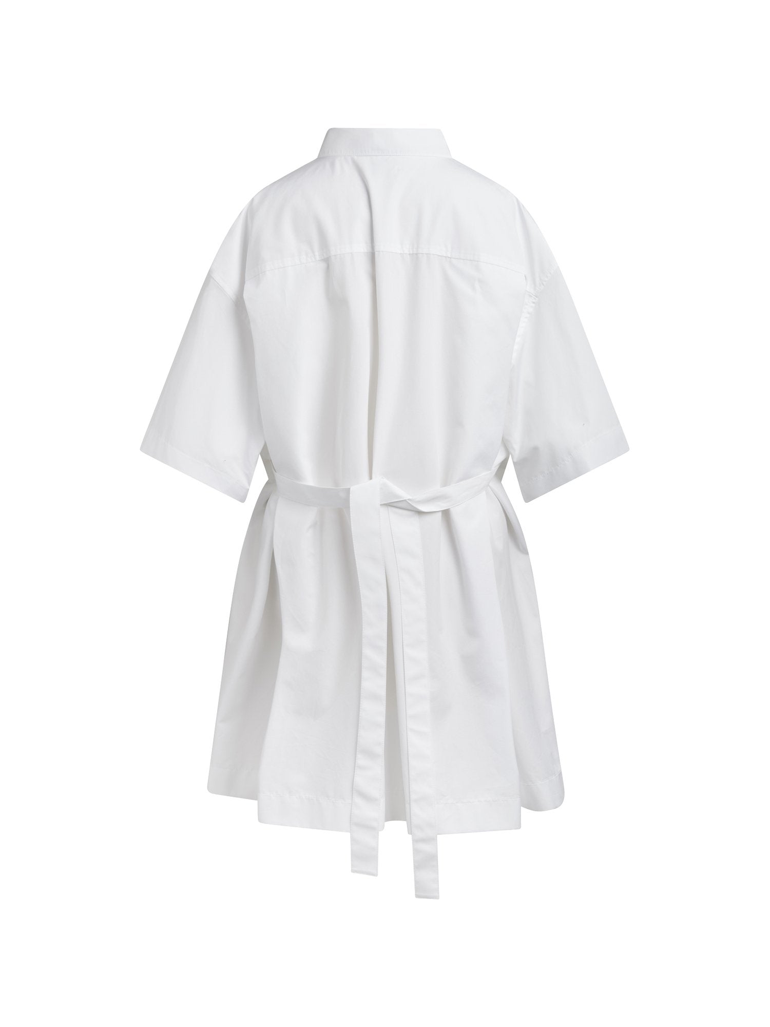 Top manches courtes en popeline de coton - Blanc
