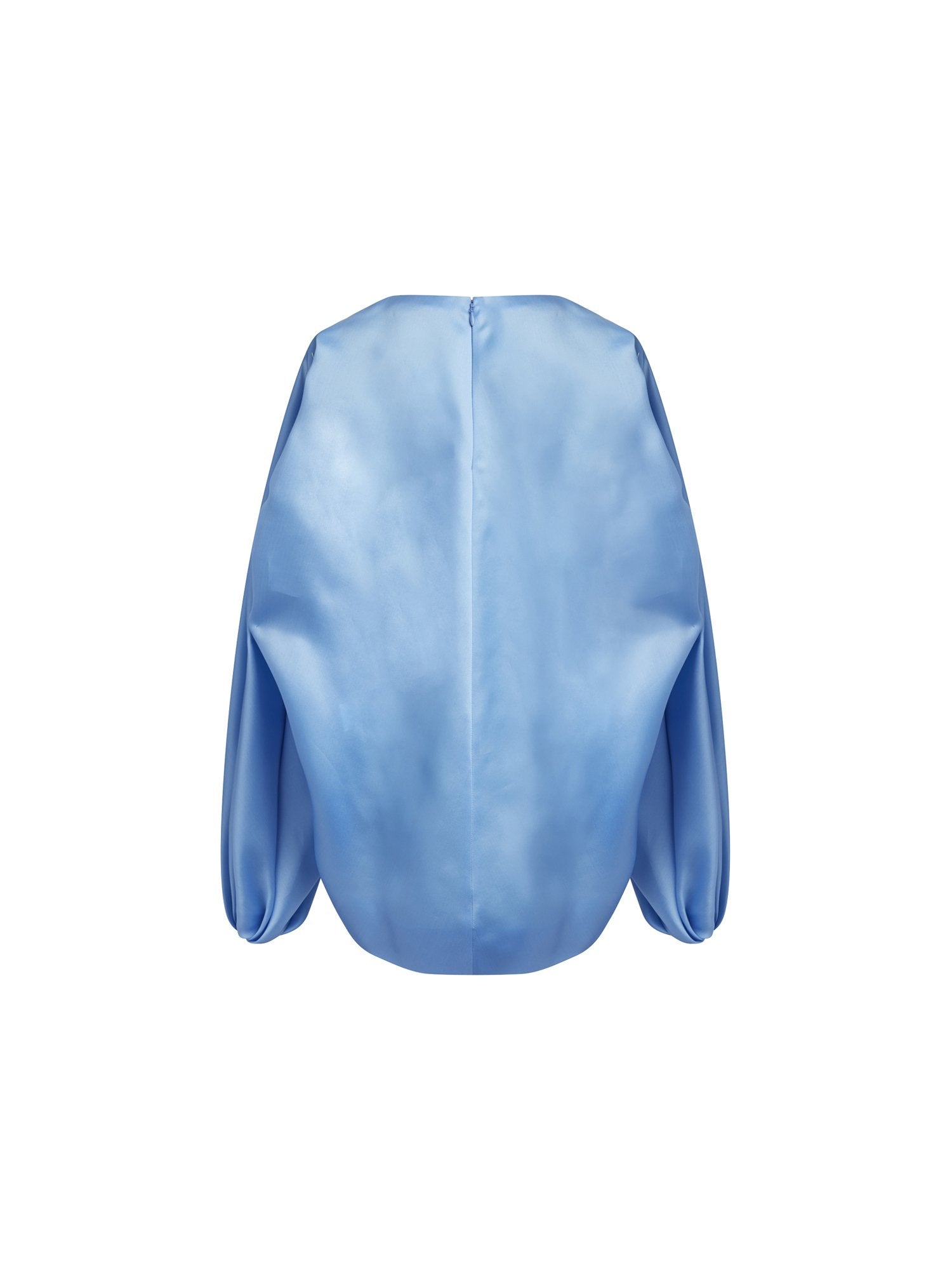 Top oversize en satin de soie - Bleu