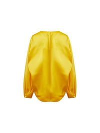 Top oversize en satin de soie - Curcuma