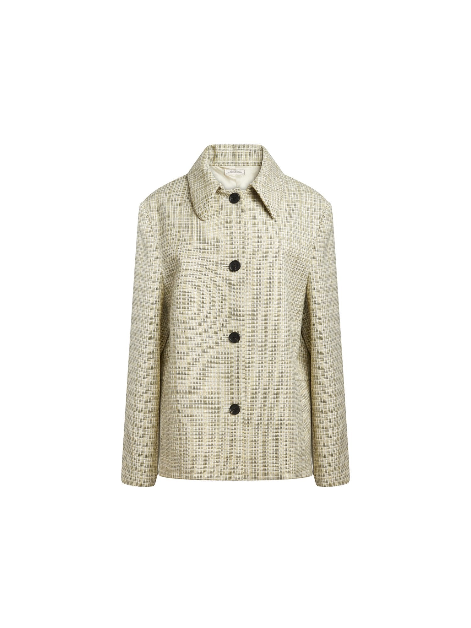 Veste en check de laine - Check Jaune