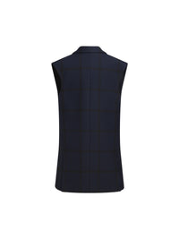 Veste de costume sans manches en check natté - Check Bicolore