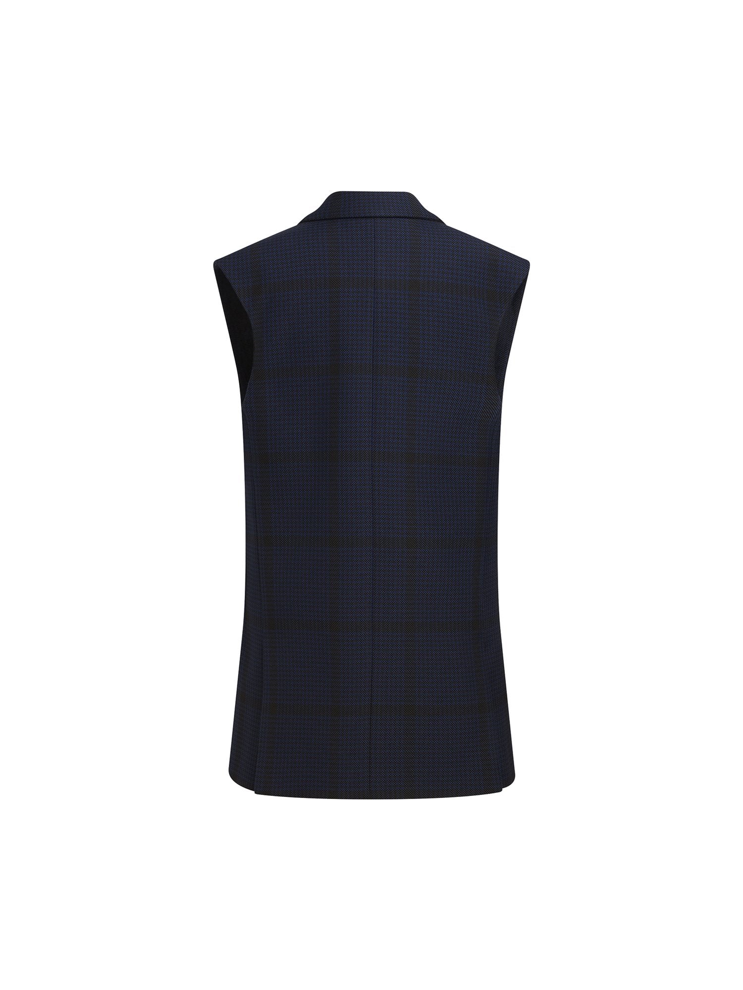 Veste de costume sans manches en check natté - Check Bicolore