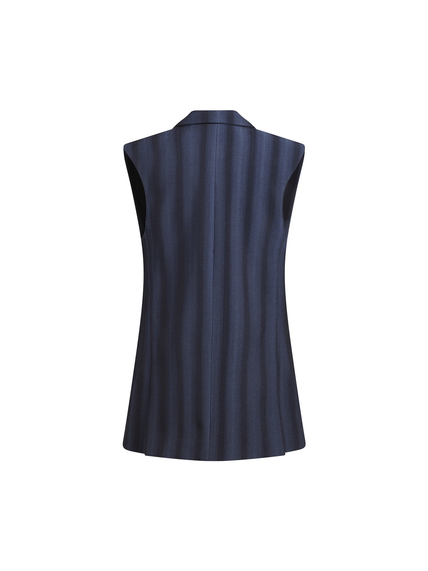 Veste de costume sans manches à rayures - Bleu & Noir