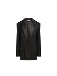 Veste smoking en drap de laine - Noir