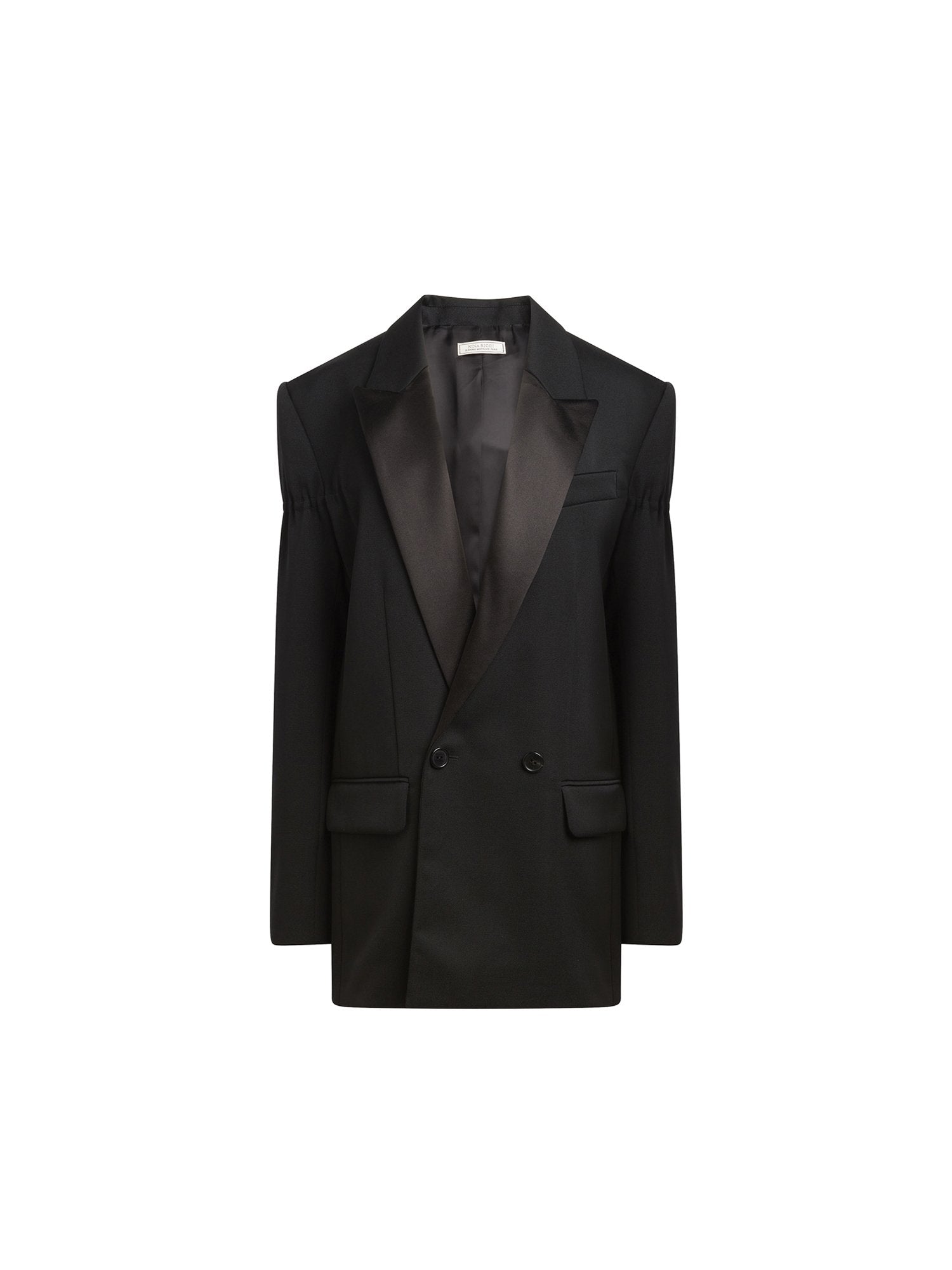 Veste smoking en drap de laine - Noir