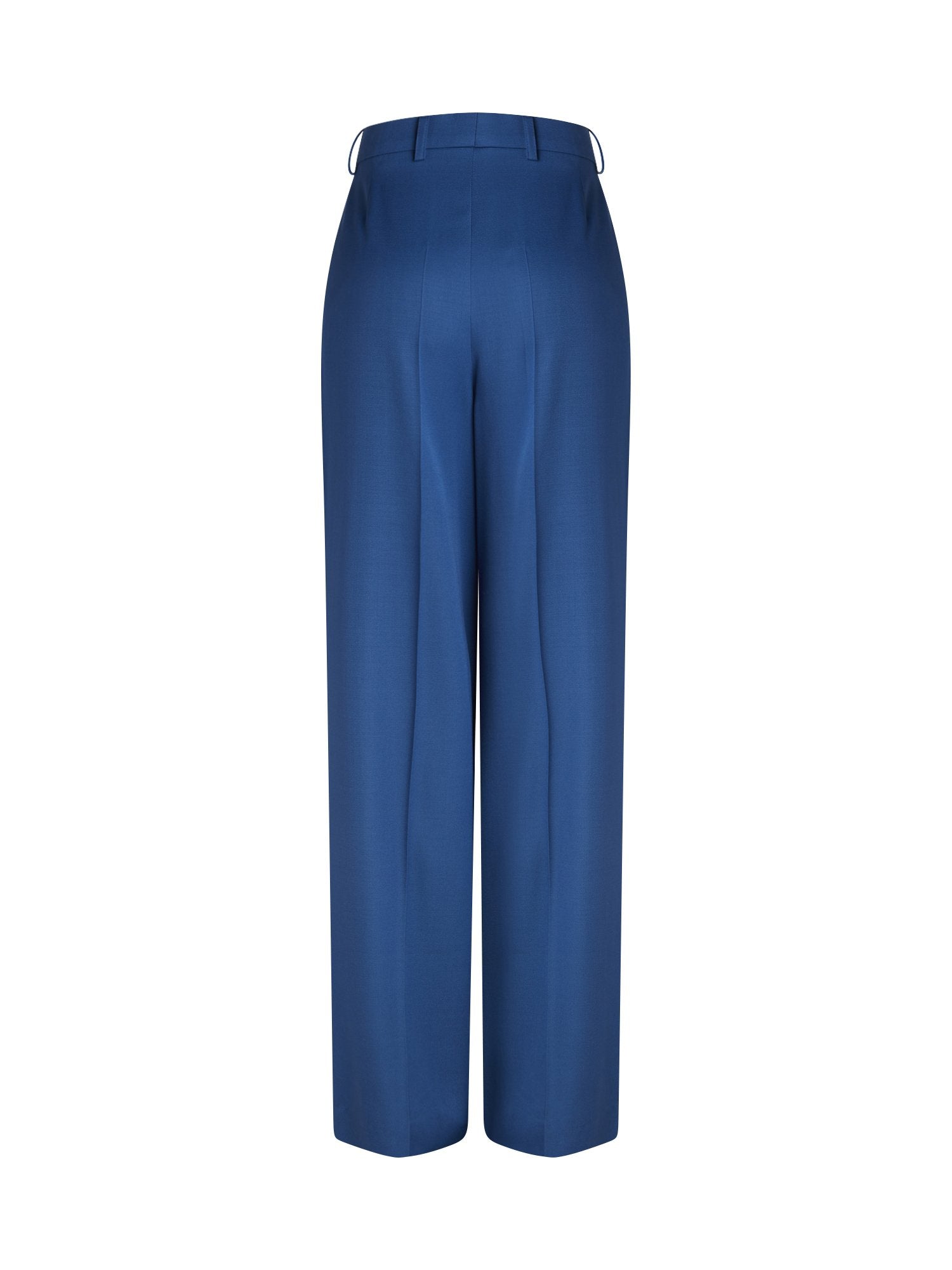 Pantalon bouton en gabardine de laine - Bleu Petrole