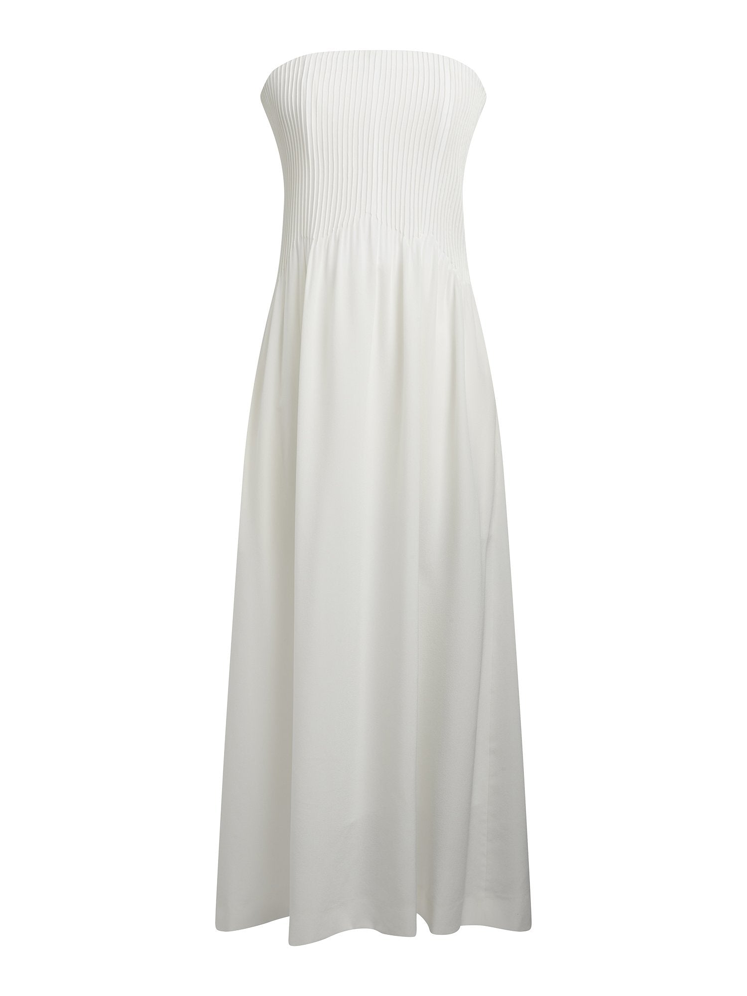 Robe longue bustier en crêpe - Naturel