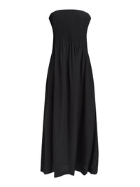 Robe longue bustier en crêpe - Noir