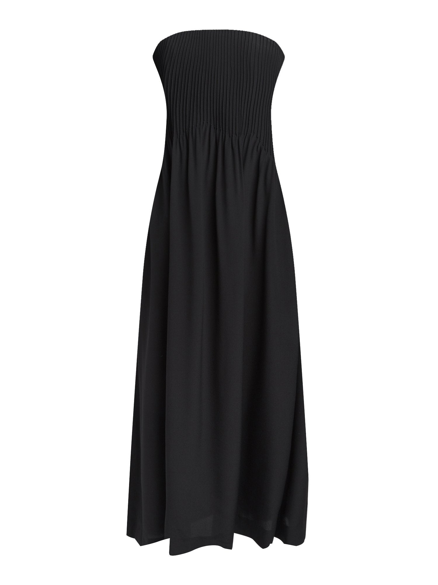 Robe longue bustier en crêpe - Noir