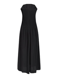 Robe longue bustier en crêpe - Noir