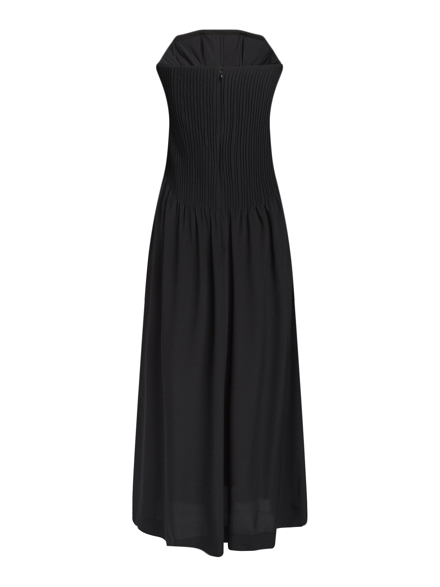 Robe longue bustier en crêpe - Noir