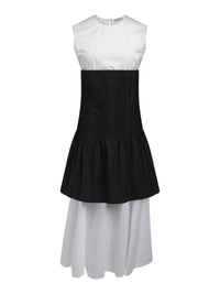Robe bicolore en popeline de coton - Black & White