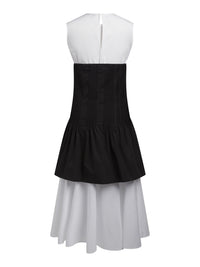 Robe bicolore en popeline de coton - Black & White
