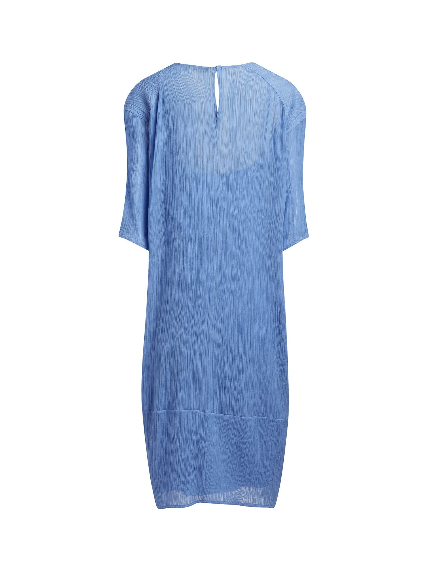 Robe courte en crepon - Bleu