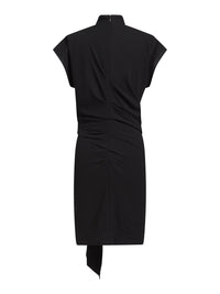 Robe drapée en crepon - Noir