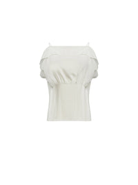 Top sans manche en soie crepe de chine - Naturel
