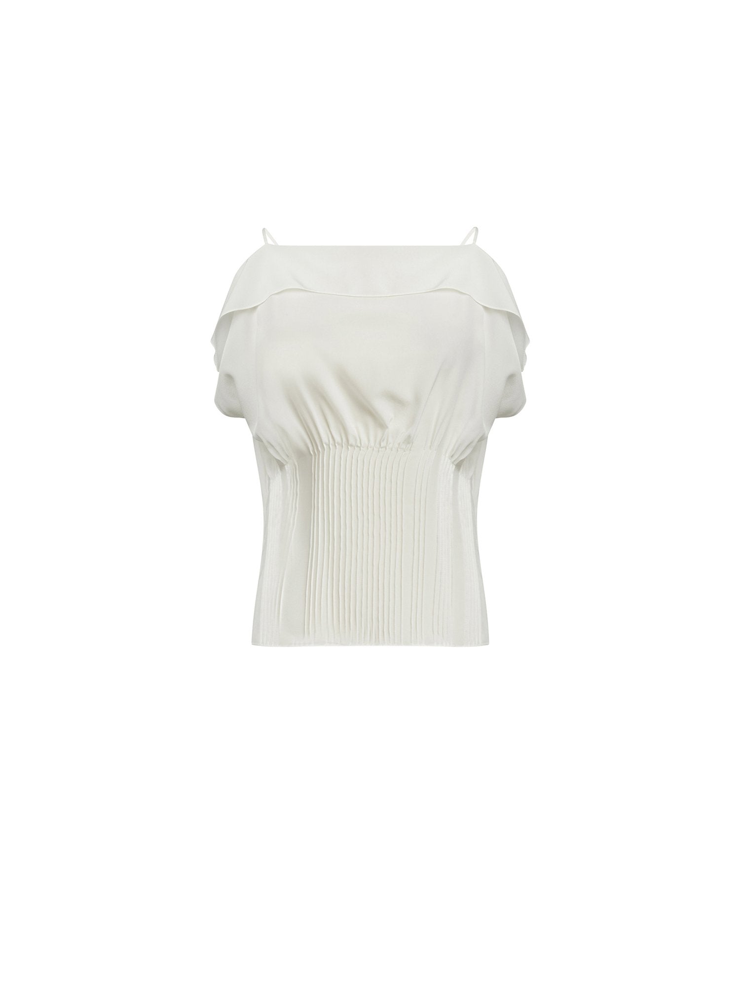 Top sans manche en soie crepe de chine - Naturel