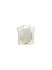 Top sans manche en gabardine - Naturel