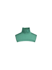 Col en maille brillante - Vert foncé