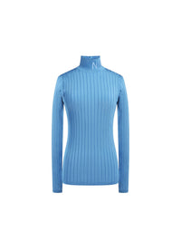 Pullover manches longues en maille brillante - Cyan