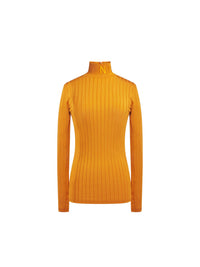 Pullover manches longues en maille brillante - Mandarine
