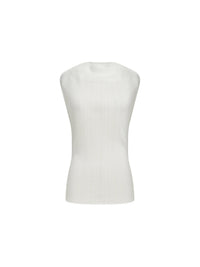 Top sans manche en jersey tubulaire - Blanc