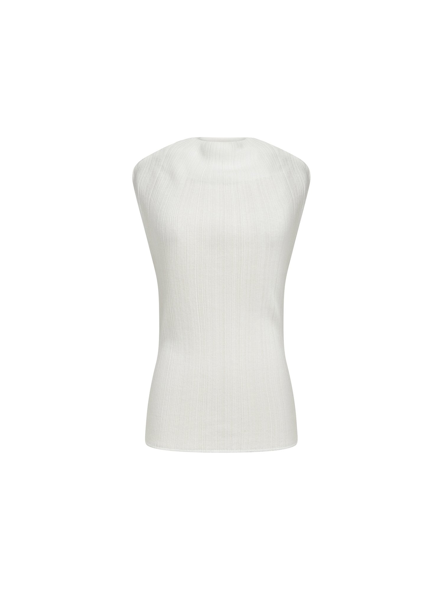 Top sans manche en jersey tubulaire - Blanc