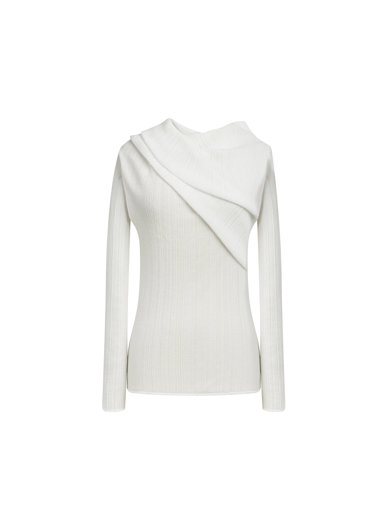 Top manches longues en jersey tubulaire - Blanc