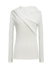 Top manches longues en jersey tubulaire - Blanc